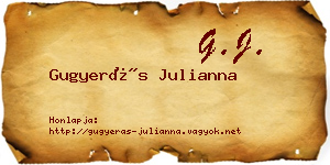 Gugyerás Julianna névjegykártya